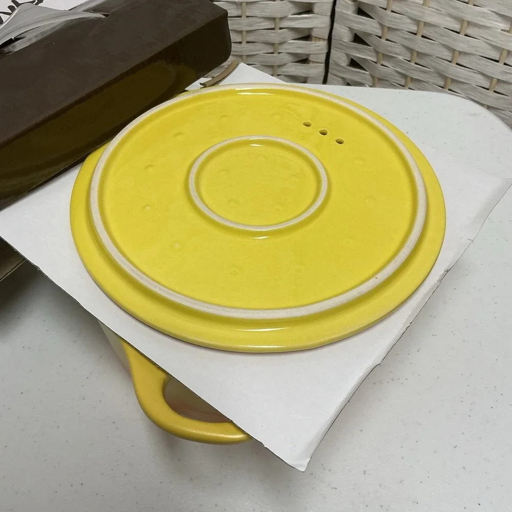 Parini 1.5 Quart‎ Flameproof Casserole Yellow Ceramic, New in Box